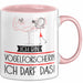 Geschenk für Vogelforscherin Tasse Lustige Geschenkidee Geburtstag Ich Bin Vogelforscherin Ich Darf Das Rosa Trendation