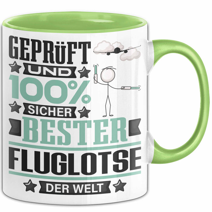 Fluglotse Geschenk Lustiger Spruch für Fluglotse Geschenkidee Bester Fluglotse Der Welt Grün Trendation