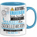 Segellehrerin Tasse Geschenk Lustiger Spruch Bitte Erheben Sie Sich Seine Majestät Die Segellehrerin Betritt Den Raum Blau Trendation