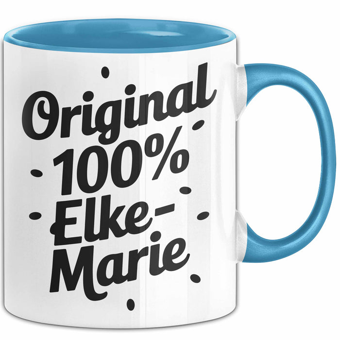 Elke-Marie Tasse Geschenk Original 100% Elke-Marie Geschenkidee Geburtstag Blau Trendation