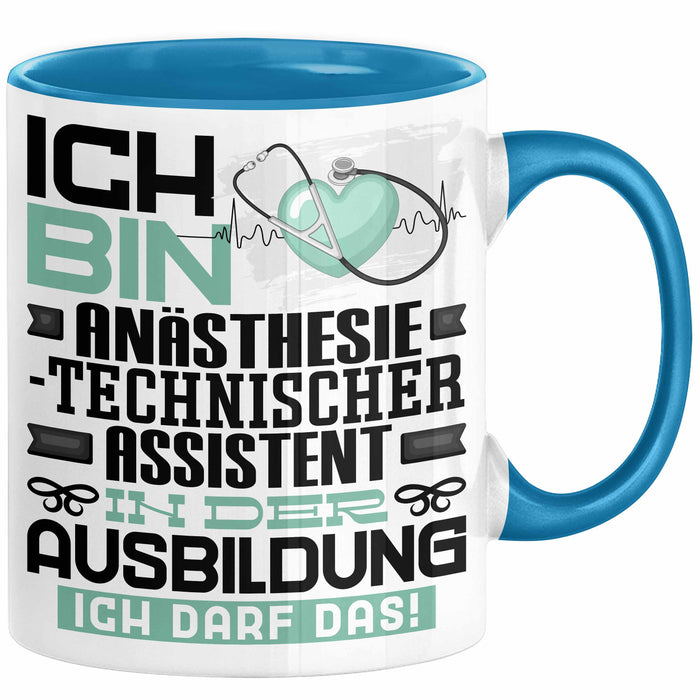 Anästhesietechnischer Assistent Ausbildung Tasse Geschenk Ich Bin Anästhesietechnischer Assistent In Der Ausbildung Ich Darf Das Geschenkidee Spruch Blau Trendation