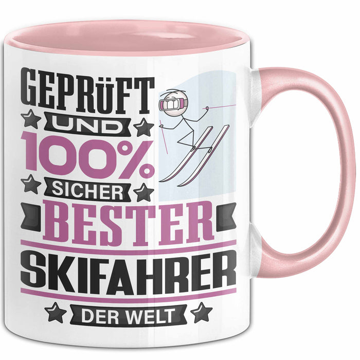 Skifahrer Geschenk Lustiger Spruch für Skifahrer Geschenkidee Bester Skifahrer Der Welt Rosa Trendation