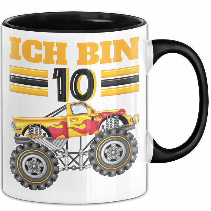 10. Geburtstag Geschenk Tasse Becher Jungs Trucks Geburtstagsgeschenk Ich Bin 10 Schwarz Trendation