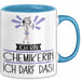 Geschenk für Chemikerin Tasse Lustige Geschenkidee Geburtstag Ich Bin Chemikerin Ich Darf Das Blau Trendation