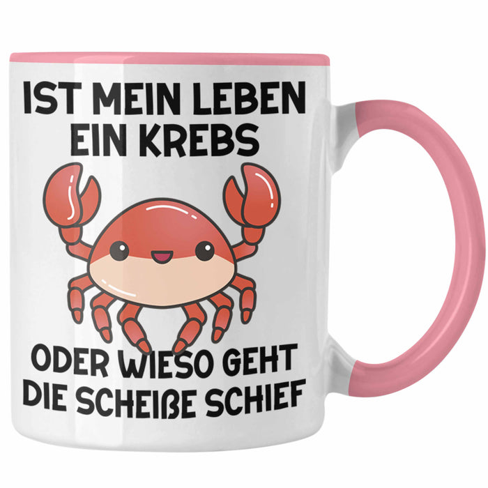 Dank Meme Tasse Spruch Internet Meme Geschenkidee Depressionen Ist Mein Leben Ein Krebs Oder Wieso Geht Die SCH Schief? Rosa Trendation