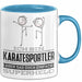 Karatesportler Geschenk Tasse Ich Bin Karatesportler Aber Sag Doch Einfach Superheld Lustige Geschenkdiee für Karatesportler Kaffee-Becher Blau Trendation