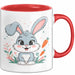 Kaninchenliebhaber Tasse Geschenkidee für Hasen Fans Rot Trendation