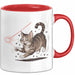 Katzenliebhaber Tasse Geschenkidee für Katzenfreunde Rot Trendation