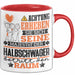 Halbschwager Geschenk Tasse Lustiger Spruch Erheben Sie Sich Der Halbschwager Betritt den Raum Rot Trendation
