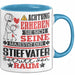 Stiefvater Geschenk Tasse Lustiger Spruch Erheben Sie Sich Der Stiefvater Betritt den Raum Blau Trendation