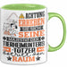 Tierheimunterstützer Geschenk Tasse Lustiger Spruch Erheben Sie Sich Der Tierheimunterstützer Betritt den Raum Grün Trendation
