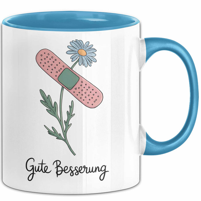 Patienten Kranke Menschen Tasse Geschenk Lustige Geschenkidee Spruch Gute Besserung Blau Trendation