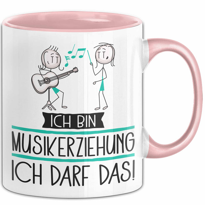 Geschenk für Musikerziehung Tasse Lustige Geschenkidee Geburtstag Ich Bin Musikerziehung Ich Darf Das Rosa Trendation