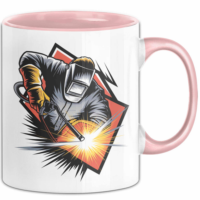 Schweißer Tasse Geschenkidee Schweißprofi Lustiger Spruch Geschenkidee Lustig Rosa Trendation