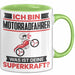 Motorradfahrer Tasse Geschenk für Motorradfahrer Geburtstag Lustiger Spruch Kaffee-Becher Was Ist Deine Superkraft Grün Trendation