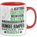 Bungee-Jumper Geschenk Tasse Lustiger Spruch Erheben Sie Sich Der Bungee-Jumper Betritt den Raum Rot Trendation
