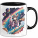 Weltall Katze Faultier Lama Regenbogen Tasse Geschenk Tier Trendation