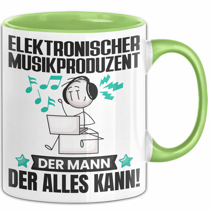 ElektronischerMusikproduzent Tasse Geschenk für ElektronischerMusikproduzent Der Mann Der Alles Kann Geschenkidee zum Geburtstag Grün Trendation