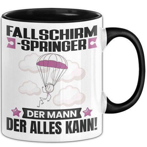 Fallschirmspringer Tasse Geschenk für Fallschirmspringer Der Mann Der Alles Kann Geschenkidee zum Geburtstag Schwarz Trendation