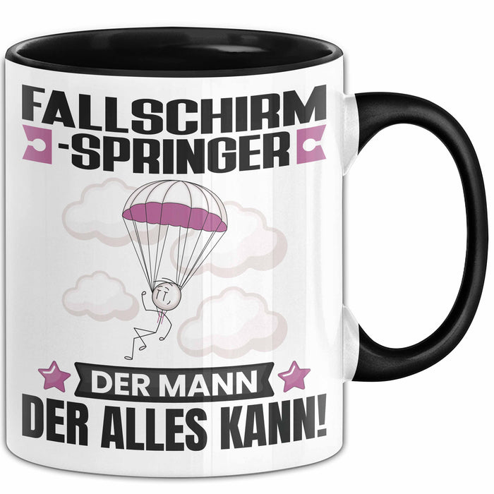 Fallschirmspringer Tasse Geschenk für Fallschirmspringer Der Mann Der Alles Kann Geschenkidee zum Geburtstag Schwarz Trendation