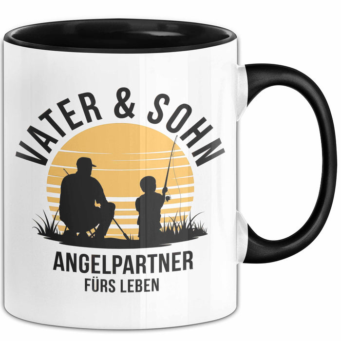 Angeln Fischer Vater Sohn Tasse Becher Geschenk Lustige Geschenkidee Spruch Vater & Sohn Angelpartner Fürs Leben Trendation