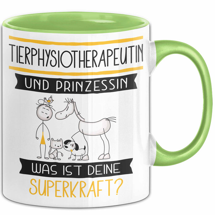 Tierphysiotherapeutin Und Prinzessin Tasse Geschenk Für Eine Tierphysiotherapeutin Geburtstag Was Ist Deine Superkraft Grün Trendation