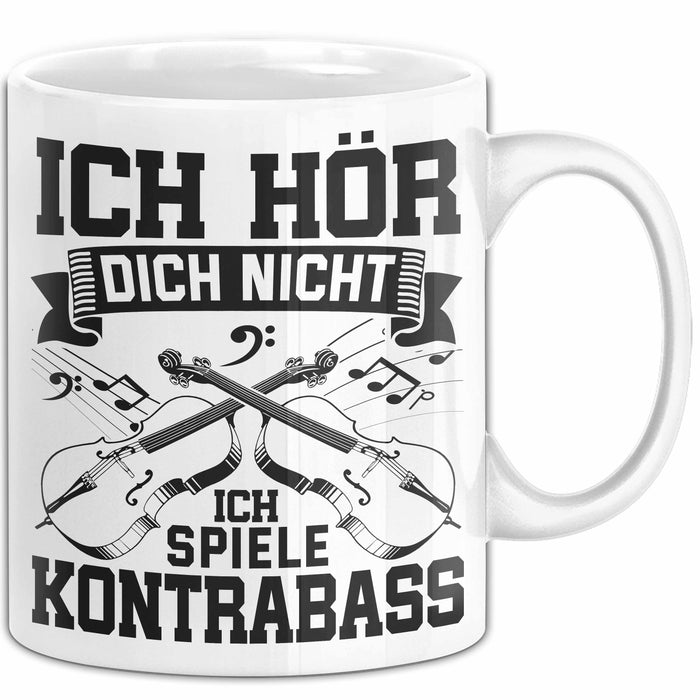 Kontrabass Tasse Geschenk Musiker Cellospieler Violoncello Musiklehrer Weiß Trendation