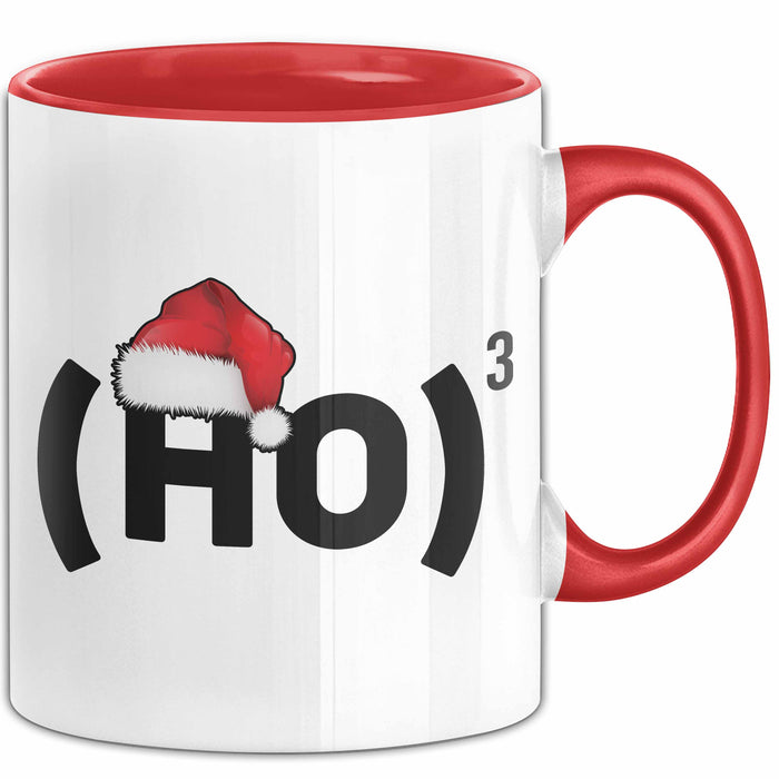 Chemielehrer Unterricht Tasse Geschenk Lustige Geschenkidee Spruch Ho Ho Ho Christmas Santa Rot Trendation
