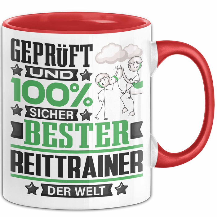 Reittrainer Geschenk Lustiger Spruch für Reittrainer Geschenkidee Bester Reittrainer Der Welt Rot Trendation