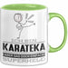 Karateka Geschenk Tasse Ich Bin Karateka Aber Sag Doch Einfach Superheld Lustige Geschenkdiee für Karateka Kaffee-Becher Grün Trendation
