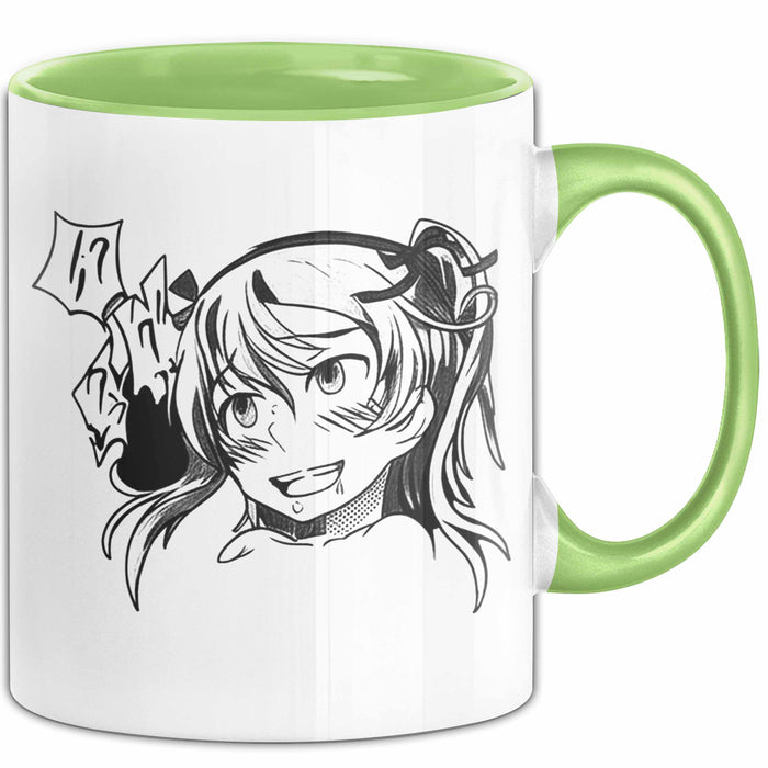 Anime Manga Mädchen Tasse Geschenk Lustige Geschenkidee Grün Trendation