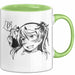 Anime Manga Mädchen Tasse Geschenk Lustige Geschenkidee Grün Trendation