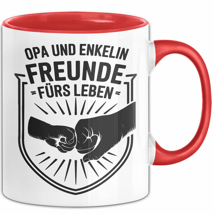 Opa Enkelin Tasse Geschenk Lustige Geschenkidee Spruch Freunde Fürs Leben Rot Trendation
