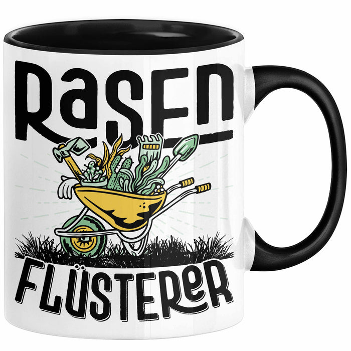 Gärtner Tasse Geschenk für Hobbygärtner Landschaftsgärtner Männer Geschenkidee Rasenflüsterer Gartenarbeit Kaffee-Becher Schwarz Trendation