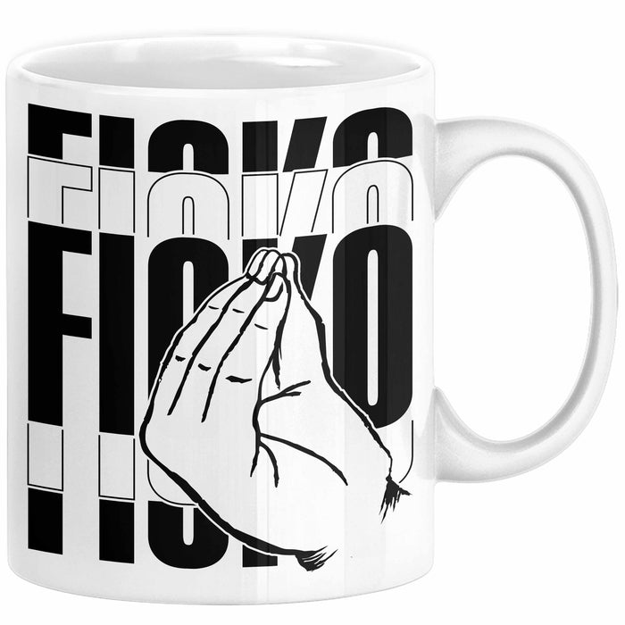 Italiener Geschenk Tasse Ficko Italienische Handbewegeung Kaffee-Becher Weiß Trendation