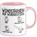 Schaf Tier Bauer Norddeutschland Tasse Becher Geschenk Lustige Geschenkidee Spruch Windstärken Auf Norddeutsch Rosa Trendation