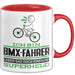 BMX-Fahrer Geschenk Tasse Ich Bin BMX-Fahrer Aber Sag Doch Einfach Superheld Lustige Geschenkdiee für BMX-Fahrer Kaffee-Becher Rot Trendation