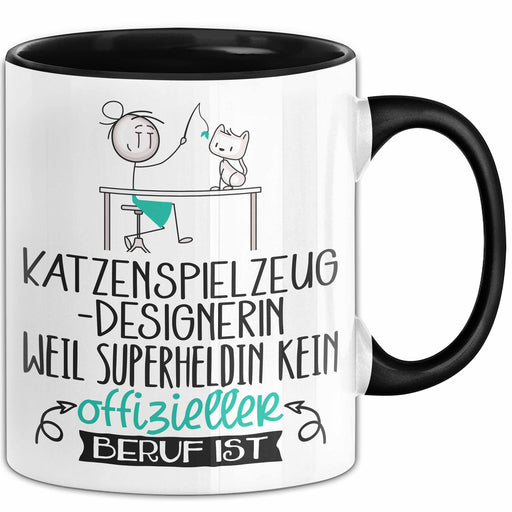 Katzenspielzeug-Designerin Geschenk Tasse Lustiger Spruch Katzenspielzeug-Designerin Weil Superheldin Kein Offizieller Beruf Ist Geschenkidee Trendation