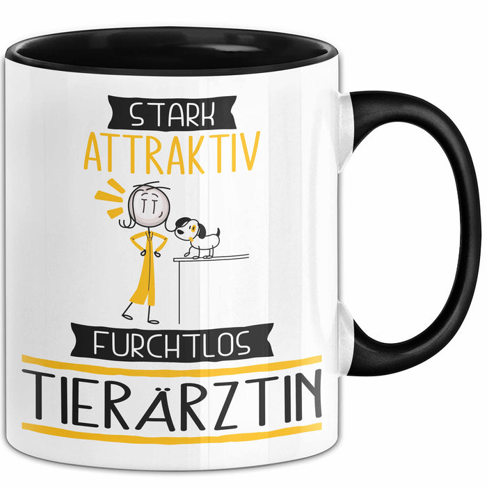 Tierärztin Tasse Geschenk Becher Stark Attraktiv Furchtlos Tierärztin Lustige Geschenkidee Trendation