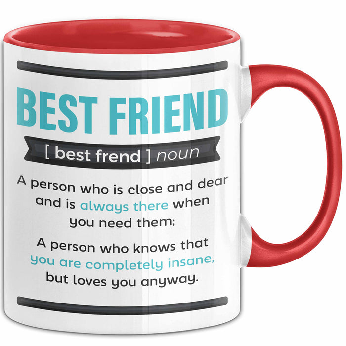 Tasse Geschenk Best Friend Definition Lustiger Spruch Becher Rot Trendation