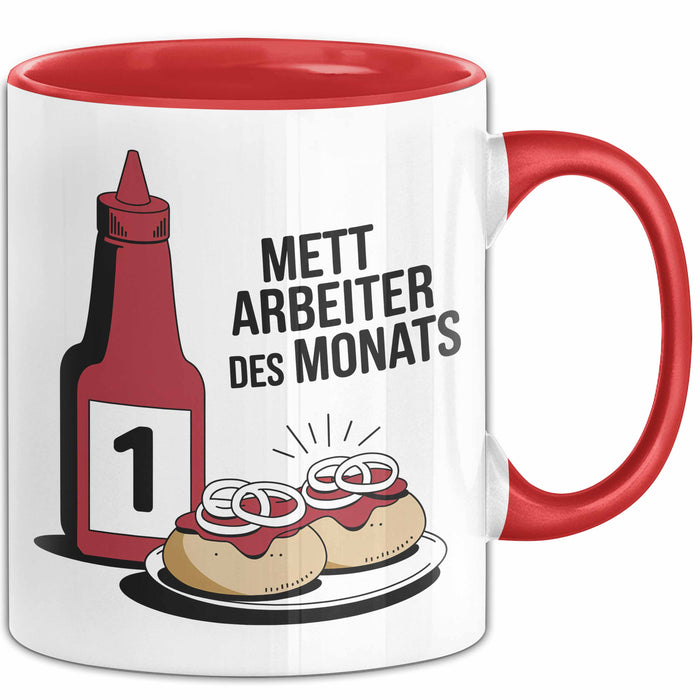 Metzger Tasse Geschenk Mett Arbeiter Des Monats Geschenkidee Lustig Beruf Rot Trendation