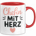 Büroarbeit Kollege Chef Tasse Geschenk Lustige Geschenkidee Spruch Chefin Mit Herz Rot Trendation