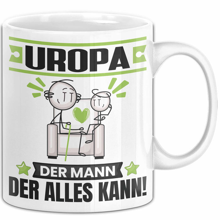 Uropa Tasse Geschenk für Uropa Der Mann Der Alles Kann Geschenkidee zum Geburtstag Weiß Trendation