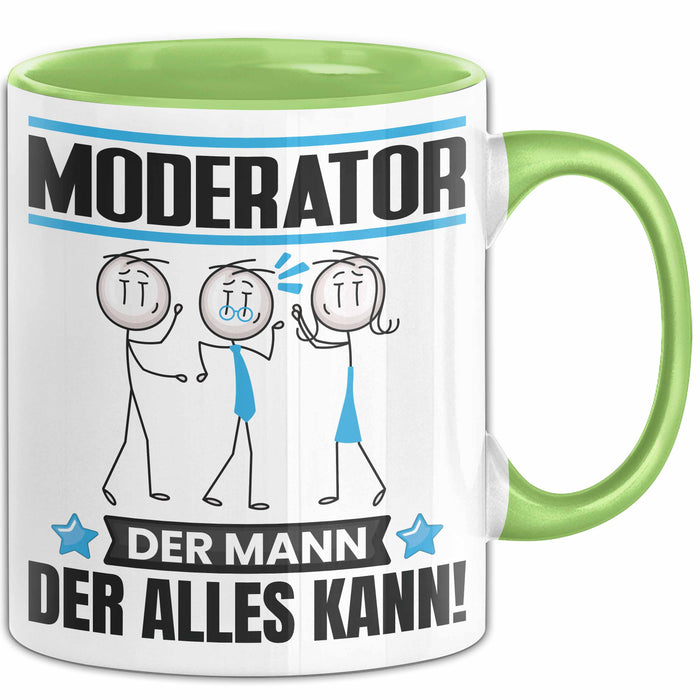 Moderator Tasse Geschenk für Moderator Der Mann Der Alles Kann Geschenkidee zum Geburtstag Grün Trendation