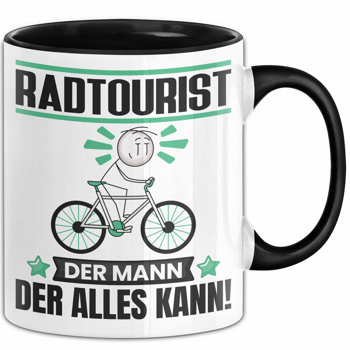 Radtourist Tasse Geschenk für Radtourist Der Mann Der Alles Kann Geschenkidee zum Geburtstag Schwarz Trendation