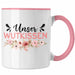 Wutkissen Tasse Geschenk Lustiger Spruch Wut-Kissen Rosa Trendation