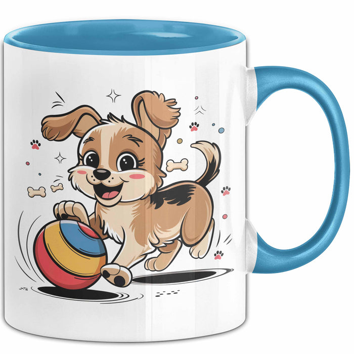 Hunde Liebhaber Tasse Geschenkidee für Hundefreunde Blau Trendation