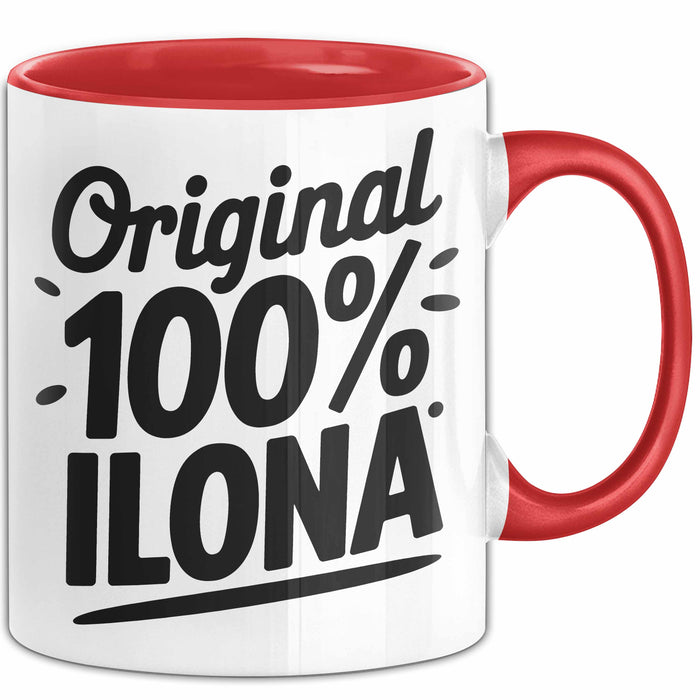 Ilona Tasse Geschenk Original 100% Ilona Geschenkidee Geburtstag Rot Trendation