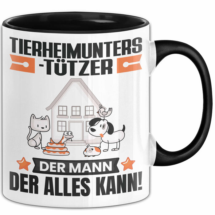 Tierheimunterstützer Tasse Geschenk für Tierheimunterstützer Der Mann Der Alles Kann Geschenkidee zum Geburtstag Schwarz Trendation