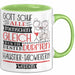 Haustier-Tätowiererin Geschenk Becher Tasse Gott Schuf Alle Menschen Gleich Nur Die Besten Durfeten Haustier-Tätowiererin Werden Geschenkidee Lustig Grün Trendation